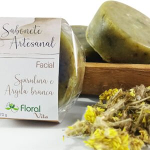 Sabonete Facial Argila Branca e Spirulina - 70gr